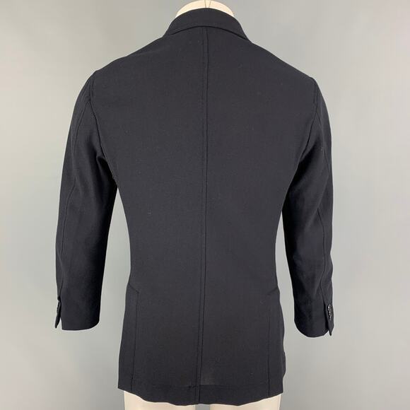 THE GIGI Size 36 Navy Textured Cotton Blend Double Breasted Sport Coat - Picture 3 of 7
